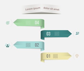 Vector infographic template. Design business concept for presentation, graph and diagram. 4 options, parts, steps or processes. EPS10.