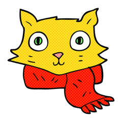 cartoon cat wearing scarf
