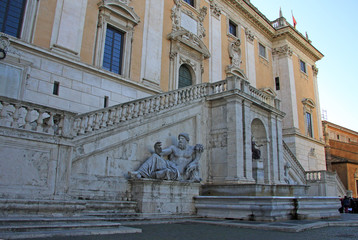 Fototapeta na wymiar ROME, ITALY - DECEMBER 21, 2012: Ancient Roman allegory of Nile River. Capitoline Hill, Rome, Italy