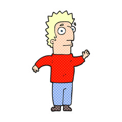 cartoon man waving