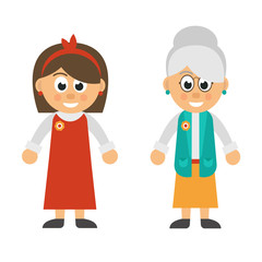 cartoon woman and old woman