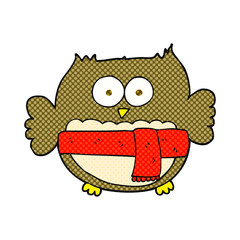 cartoon owl wearing scarf