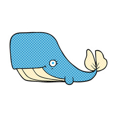 cartoon happy whale