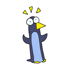 cartoon surprised penguin