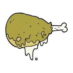 cartoon cooked chicken leg