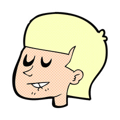 cartoon man biting lip