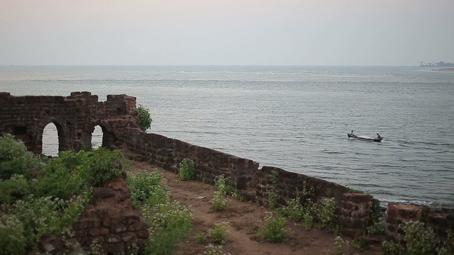 Ruins of the fortress on the sea shore