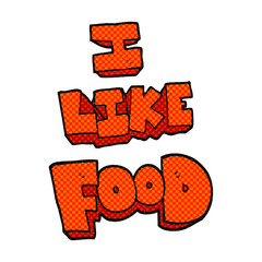 cartoon i like food symbol