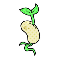 cartoon sprouting seed