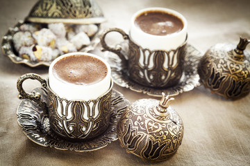 Turkish coffee with turkish delight