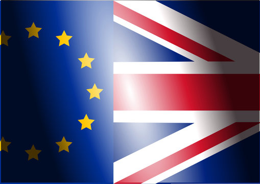 Флаг Европейского Союза и Великобритании