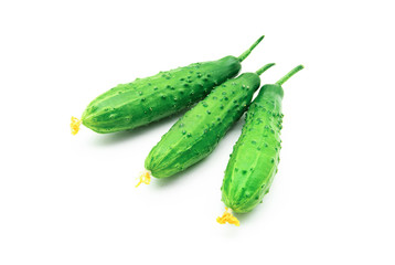 fresh cucumbers isolated on white