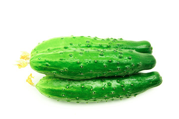 fresh cucumbers isolated on white