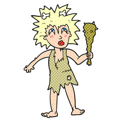 cartoon cave woman
