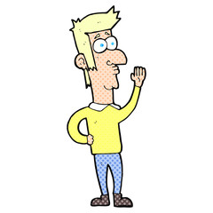 cartoon man waving