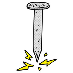 cartoon struck nail