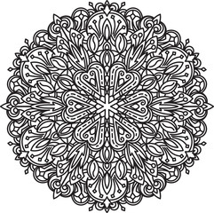 Abstract vector round lace design - mandala, decorative element