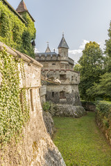 Fototapeta na wymiar Schloss Lichtenstein – Verteidigungsanlage und Burggraben