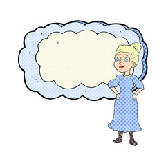 cartoon victorian woman in dress