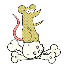 cartoon rat on bones