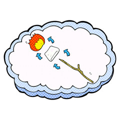 cartoon toasted marshmallow process