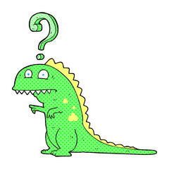 cartoon confused dinosaur