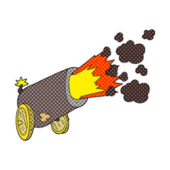 cartoon big cannon firing