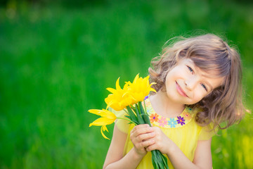 Child in spring park