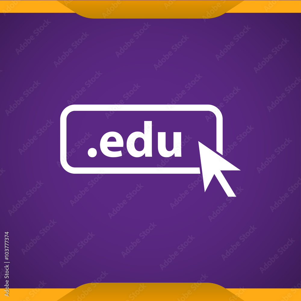 Poster domain edu icon. top-level internet domain