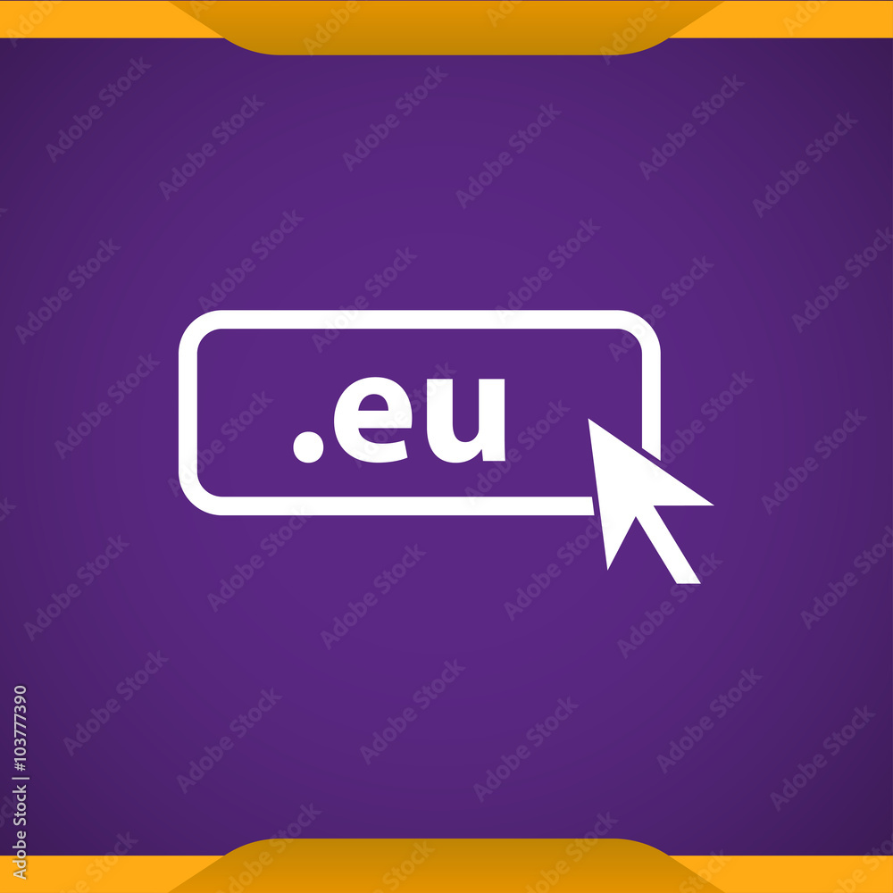 Poster domain eu icon. top-level internet domain