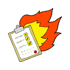 cartoon checklist burning