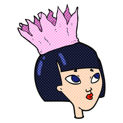 cartoon woman wearing paper crown