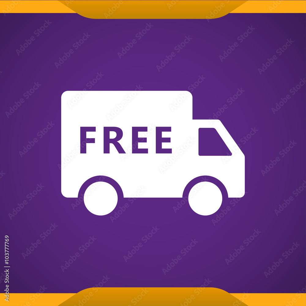 Wall mural free shipping truck icon