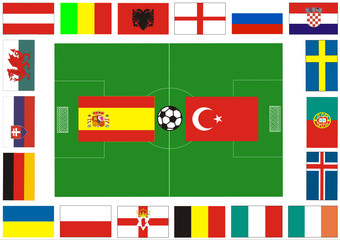 Fußball in Frankreich 2016 - Gruppe D
SPANIEN - TÜRKEI - obrazy, fototapety, plakaty