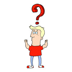 cartoon man with question