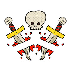cartoon dagger tattoo
