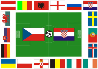 Fußball in Frankreich 2016 - Gruppe D
TSCHECHIEN - KROATIEN - obrazy, fototapety, plakaty