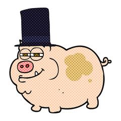 cartoon rich pig