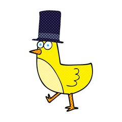 cartoon bird wearing hat