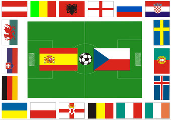 Fußball in Frankreich 2016 - Gruppe D
SPANIEN - TSCHECHIEN - obrazy, fototapety, plakaty
