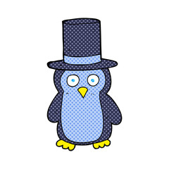 cartoon penguin wearing hat