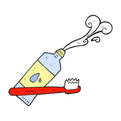 cartoon toothbrush and toothpaste