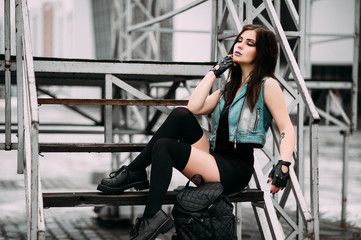 unny crazy glamor stylish sexy smiling beautiful young woman mod