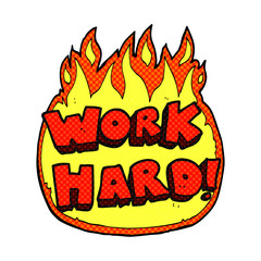 cartoon work hard symbol