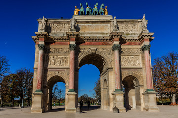 Fototapeta na wymiar Triumphal Arch (Arc de Triomphe du Carrousel, 1808), Paris.