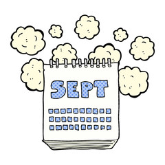 cartoon calendar showing month of September
