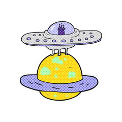cartoon flying saucer