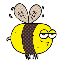 cartoon unhappy bee