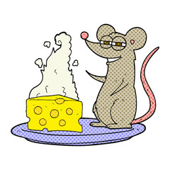 cartoon mouse with cheese
