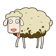 cartoon muddy sheep
